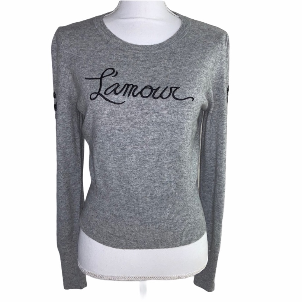 CINQ À SEPT
Graphic Print Crew Neck Sweater
